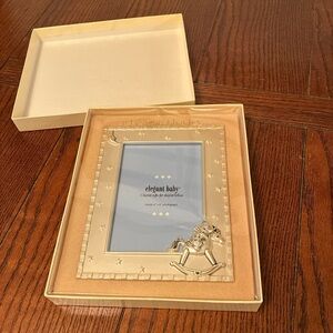 Elegant Baby Silver Plated Photo Frame Teddy Bear 5 X 7 Baby Child Vintage Cast